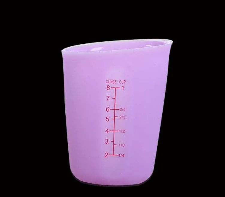 Thick silicone measuring cup with scale Baked heat-resistant Batter dispensing 250ml baking tool |