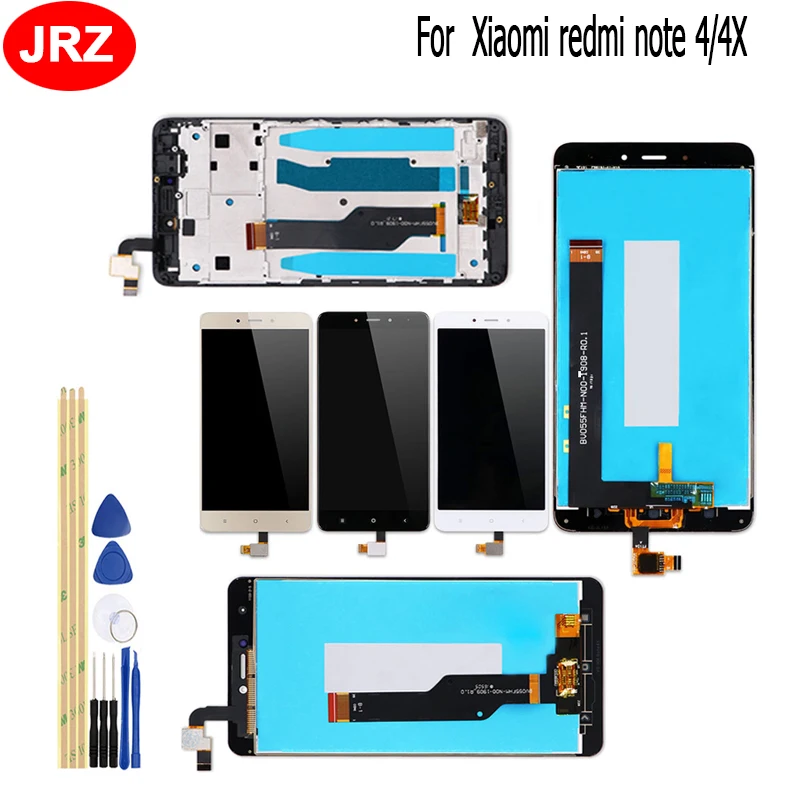 JRZ для Xiaomi redmi Примечание 4 ЖК дисплей + сенсорный экран дигитайзер сборки запасные