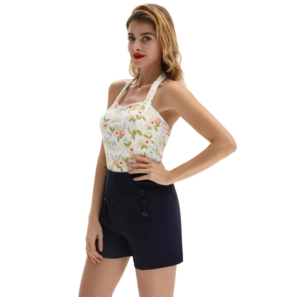 Belle Poque/Женские топы с милым и модным принтом на бретельках в винтажном ретро
