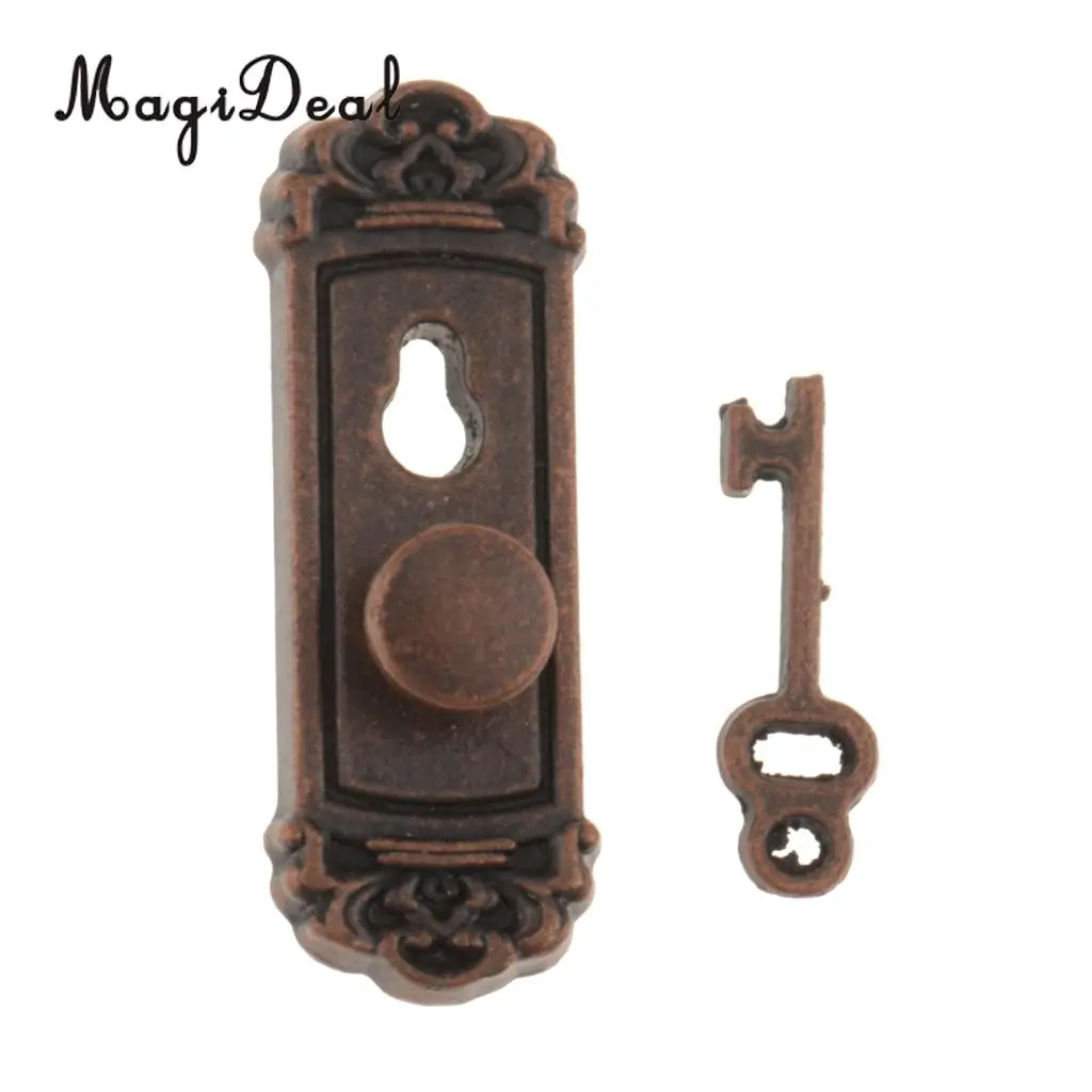 MagiDeal 4 штуки 1/12 кукольный домик миниатюрные винтажные дверные замки с ключами для