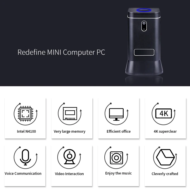 2019 мобильный мини ПК Windows 10 домашний карманный настольный Intel N4100 4 Гб ОЗУ USB 3 0 МП