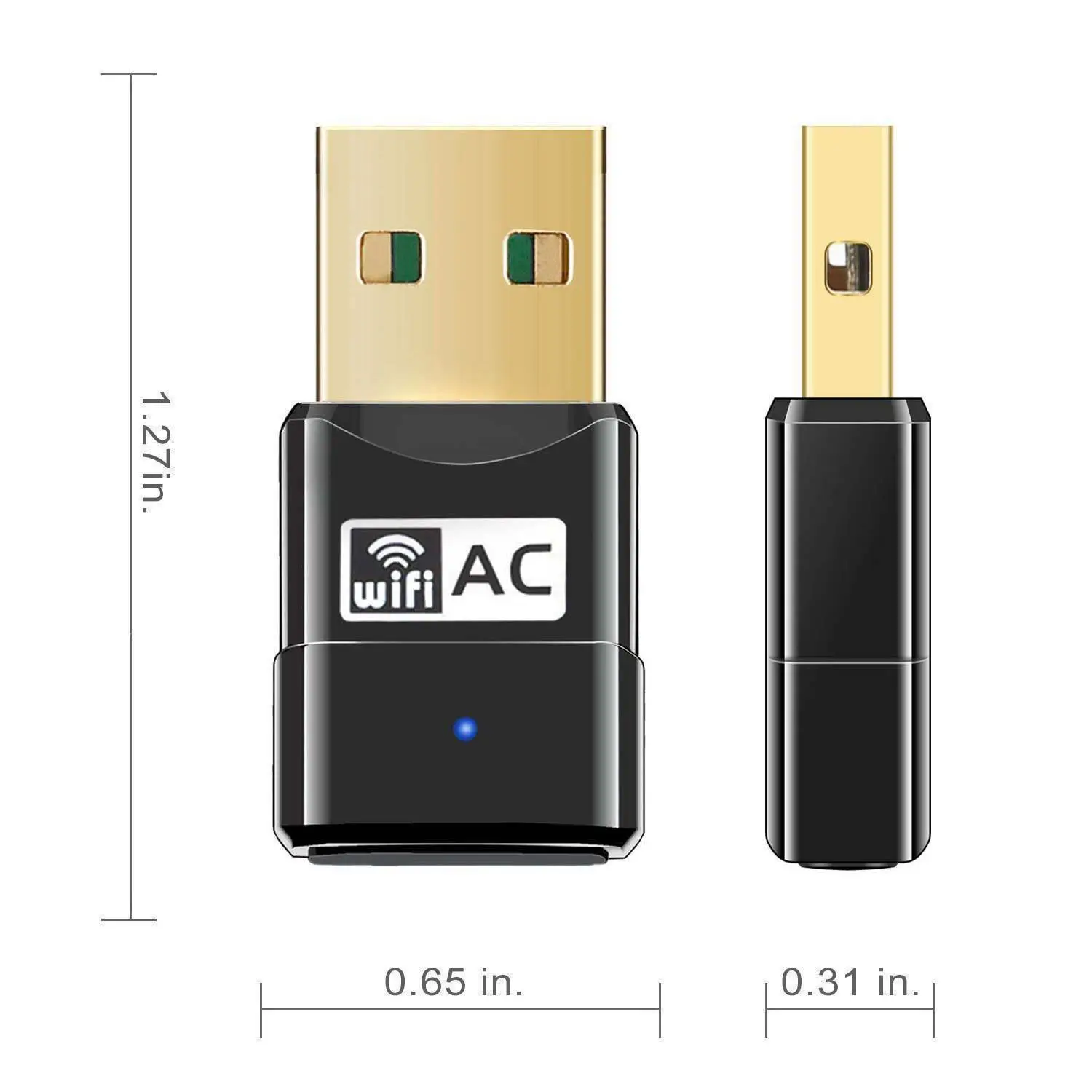 600 Мбит/с двухдиапазонный 802.11ac 2 4 ГГц 5 ПК WiFi USB адаптер сетевой LAN ключ|USB-адаптеры| |