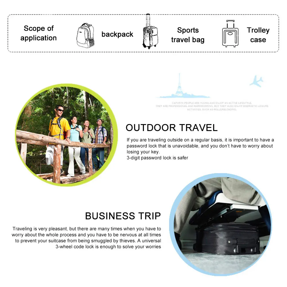 Корова Пароль замок код премиум портативный открытый без ключа багажный для