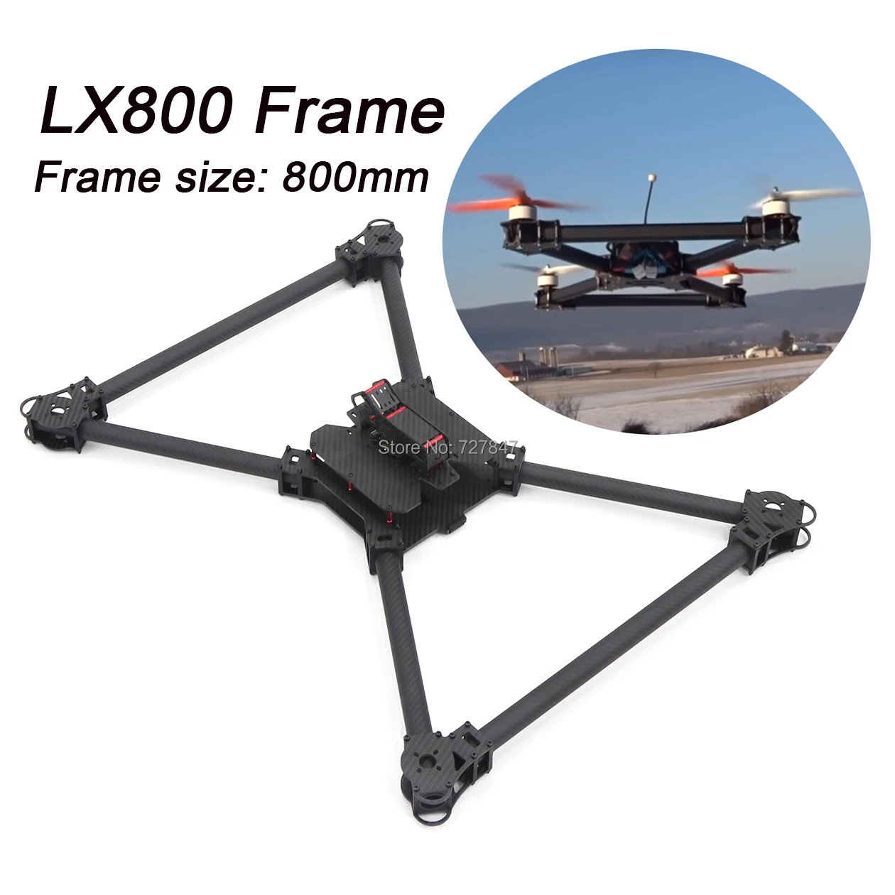 LX800 полный 3k Углеродное волокно Встроенный 800 мм Квадрокоптер X Рамка для