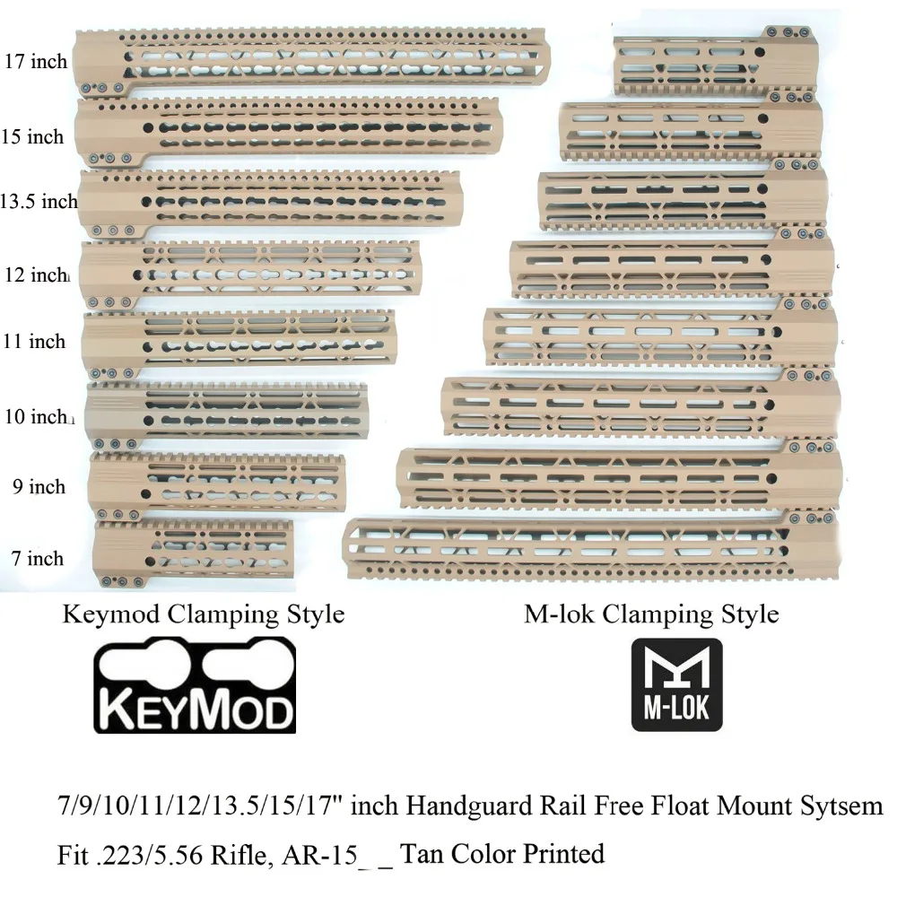 Aplus 7/9/10/11/12/13.5/15/17 ''Keymod/M lok Зажимная накладка направляющая система крепления