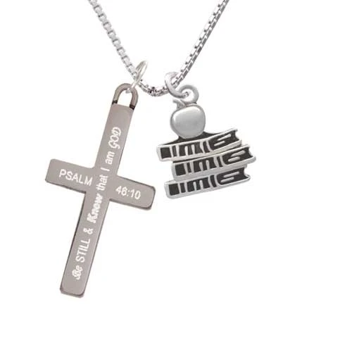 Антикварные школьные книги с яблоком Be Still and Know cross necklace|Подвески| |