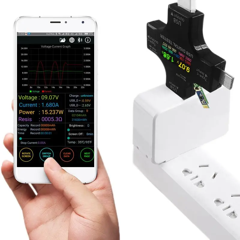 Многофункциональный цветной TFT USB тестер тип-c PD цифровой вольтметр Vurrent метр амперметр power Bank индикатор зарядного устройства