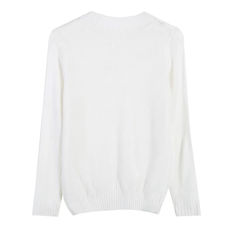 Пуловер с длинным рукавом топы вязаные зимние хлопковые свитшоты модная женская