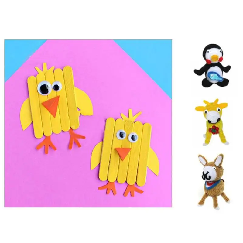 30/100 шт Пластиковые поддельные движущиеся глаза DIY самоклеющиеся игрушки