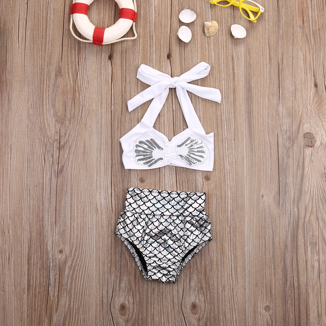 Красивый купальник с хвостом Русалочки для маленьких девочек комплект бикини