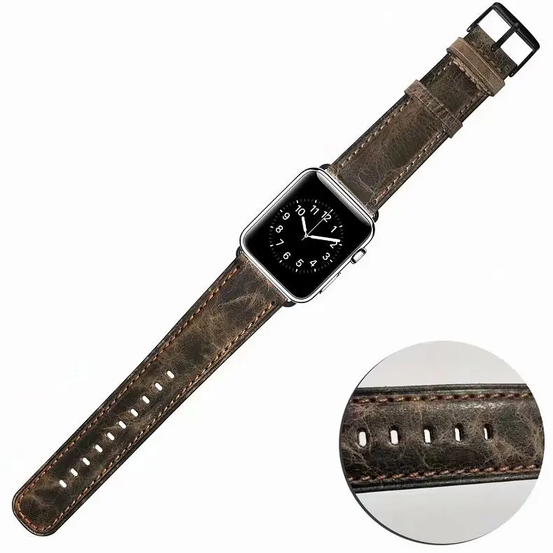 

Genuine Retro Leather For Apple Watch Series 4 40mm 44mm iWatch Bands 42mm 38mm Series 4 3 2 1 Watch Strap