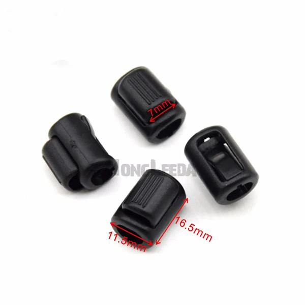 150 шт./лот K 120 черные пластиковые POM ball cord lock toggles Пружинные Стопперы для 7 мм Шнур