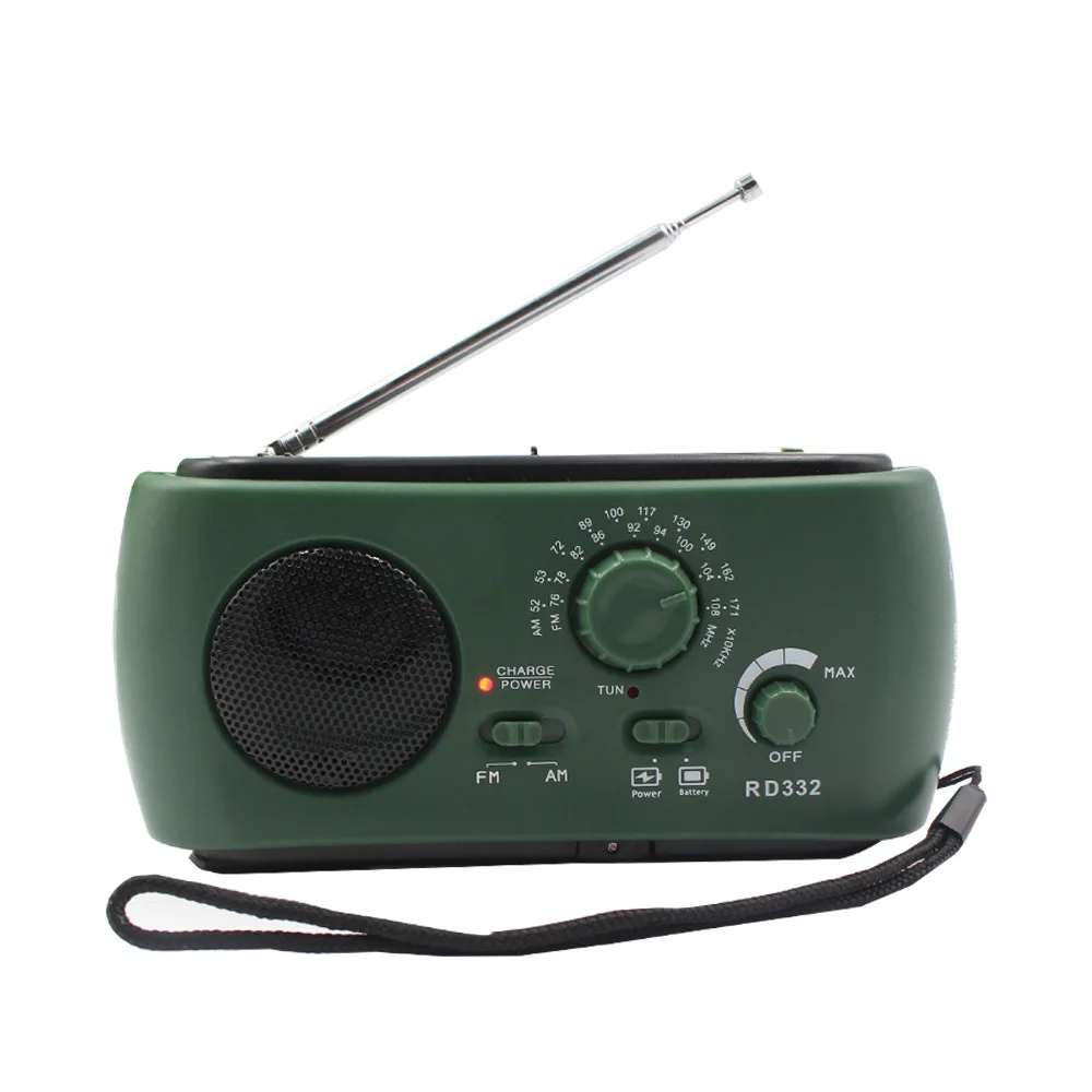 Радиоприемник Многофункциональный Am / Fm Динамо Солнечная радио Мощный Кривошип