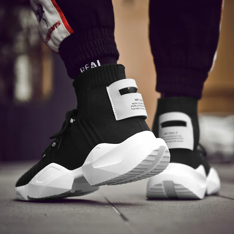 

Men Running Shoes Sport Black White Lightweight High Quality Breathable Comfortable