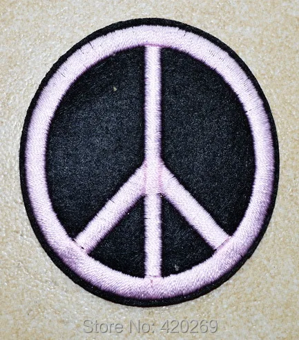 

120x Pink Peace Sign Punk Reto Iron On Patches, sew on patch,Appliques, Made of Cloth,100% Guaranteed Quality