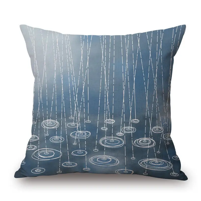 

18" Home Cotton Linen Bed Room Gifts Single Sides Printing Throw Pillow Case Forest Nature Square Cover