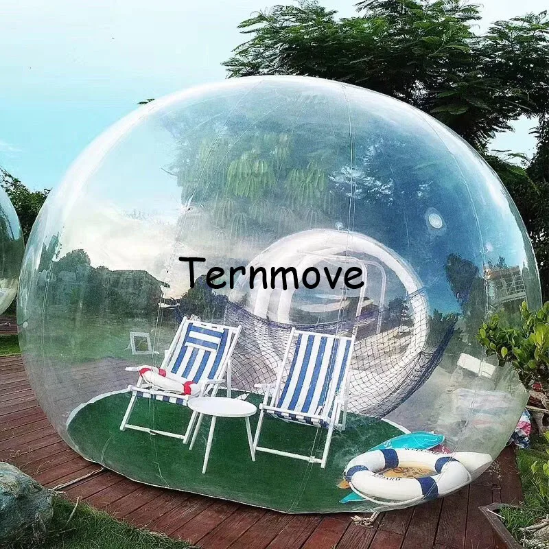 giant snow globe with corridor for take picture Transparent Inflatable Clear Camping bubble Tents with inflatable support