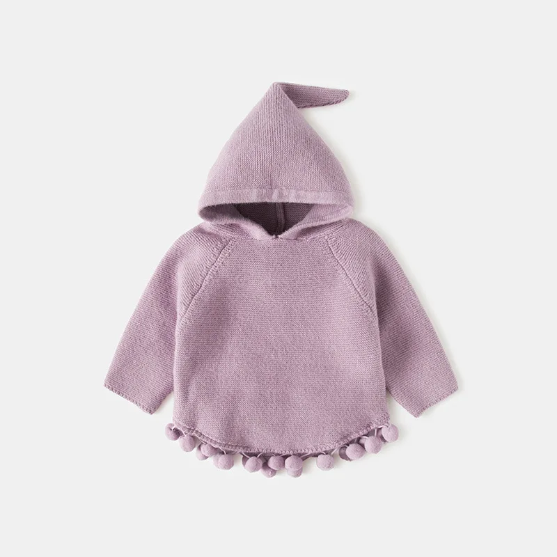 Autumn Winter Warm Soft Children's Sweaters Pullover 2018 Hooded Toddler Girls Knitted Sweater Casual Baby Little | Детская одежда