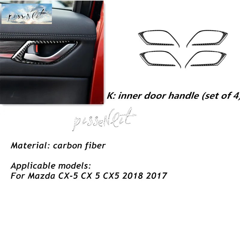 Door Handle Protector Carbon Fiber Car Interior Decoration Accessories Sticker for Mazda CX-5 CX5 18-17 Styling | Автомобили и