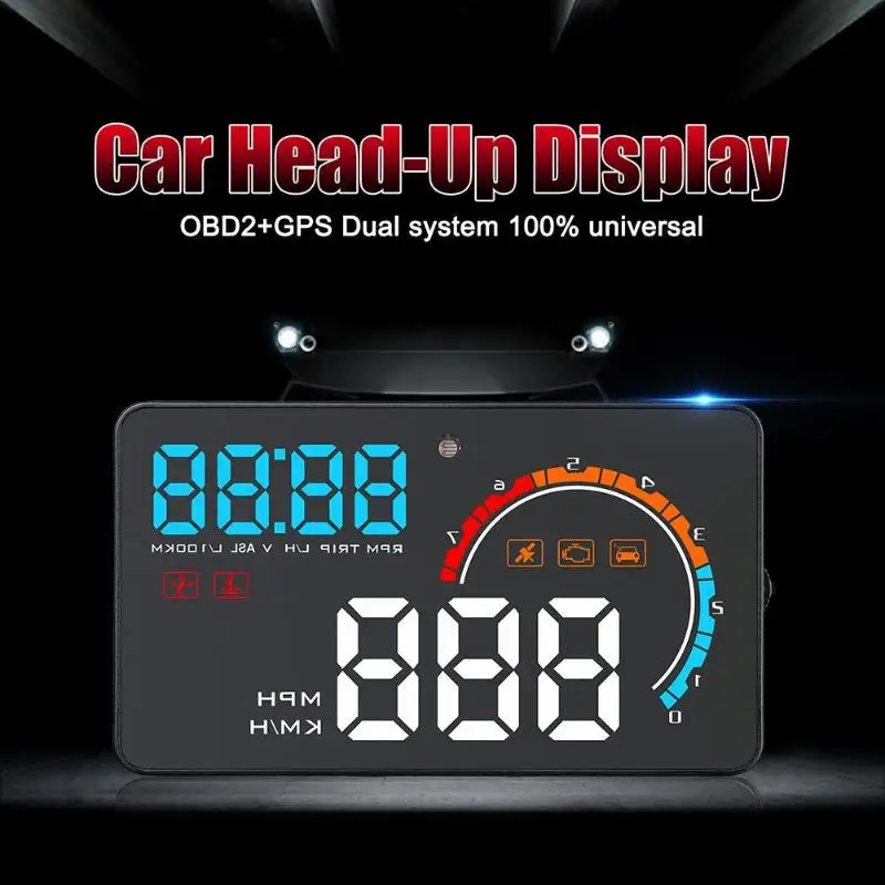 VODOOL Автомобильный дисплей на голову автомобильный HUD OBD2 + GPS система