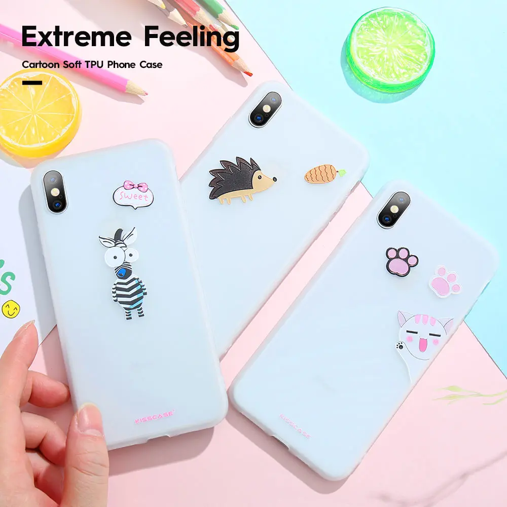 KISSCASE Cute Animal Clear Cases For iPhone X XS Max XR Soft TPU Silicon Girly 6 6S 7 8 Plus 5 5S SE Back Cover |
