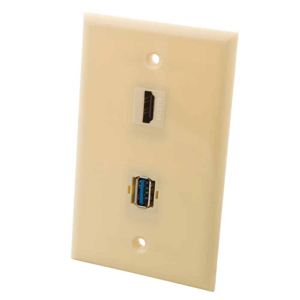 

Однотонная настенная панель, 1 комплект, цвет слоновой кости, HDMI, USB 3,0