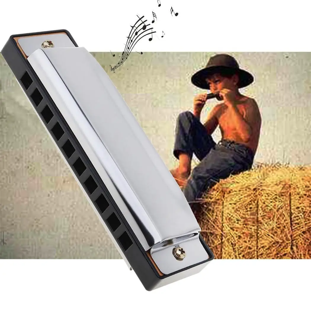 Портативный музыкальный инструмент из нержавеющей стали Harmonica Повседневный