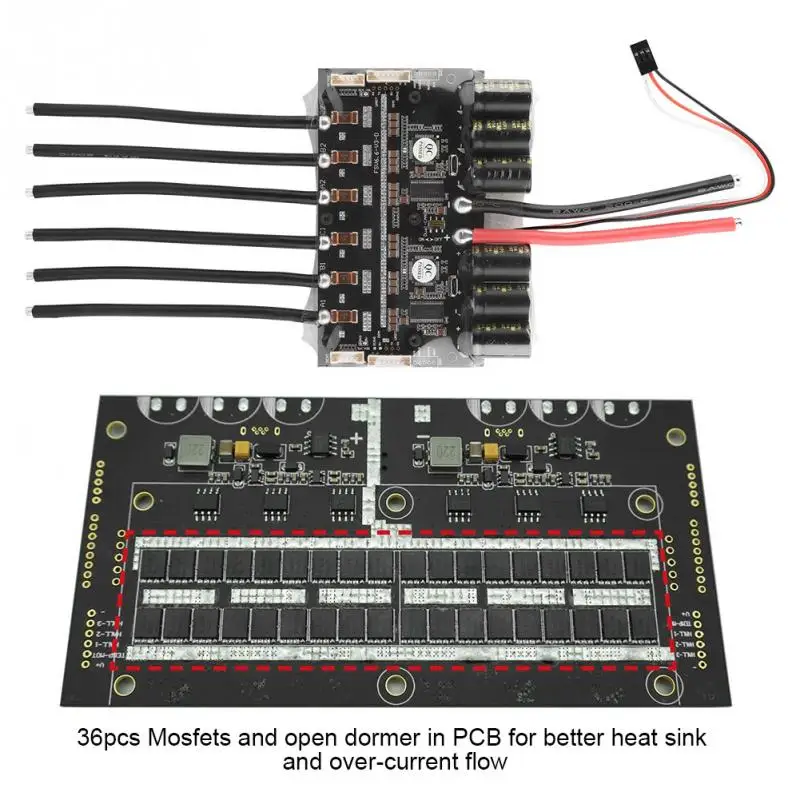 Двойной ESC 6 200A для детей от 3 до 12 лет электронные Скорость контроллер с Алюминий