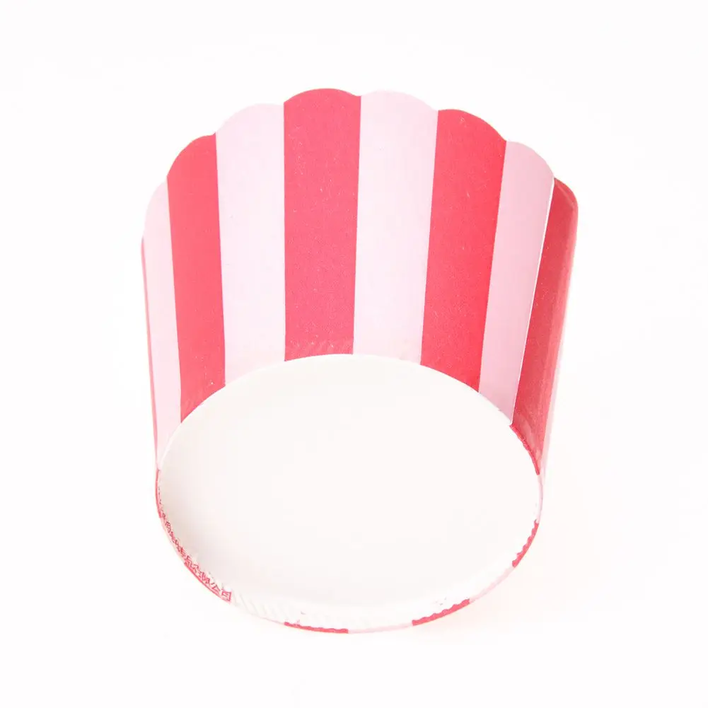 Promotion! 50X Cupcake Wrapper Paper Cake Case Baking Cups Liner Muffin Kitchen Red Stripes |