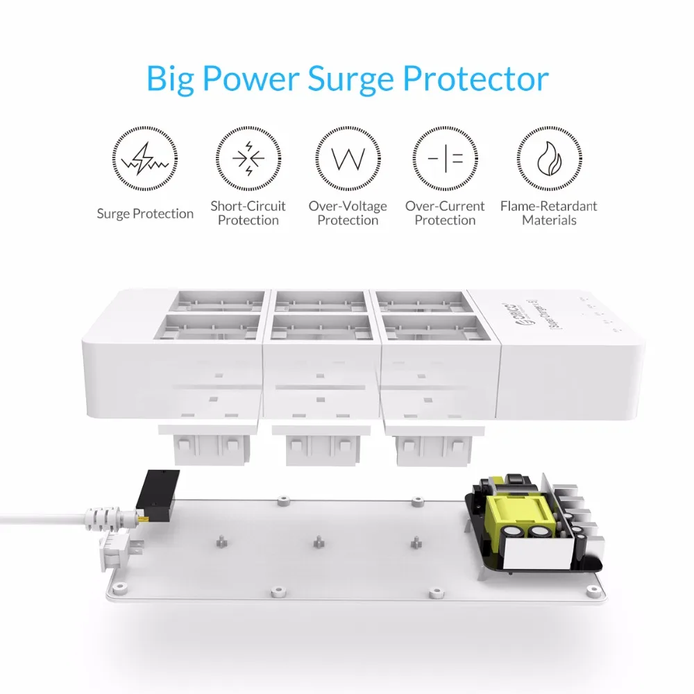 ORICO HPC 6A5U UK WH для дома и офиса штепсельная вилка Великобритании usb адаптер