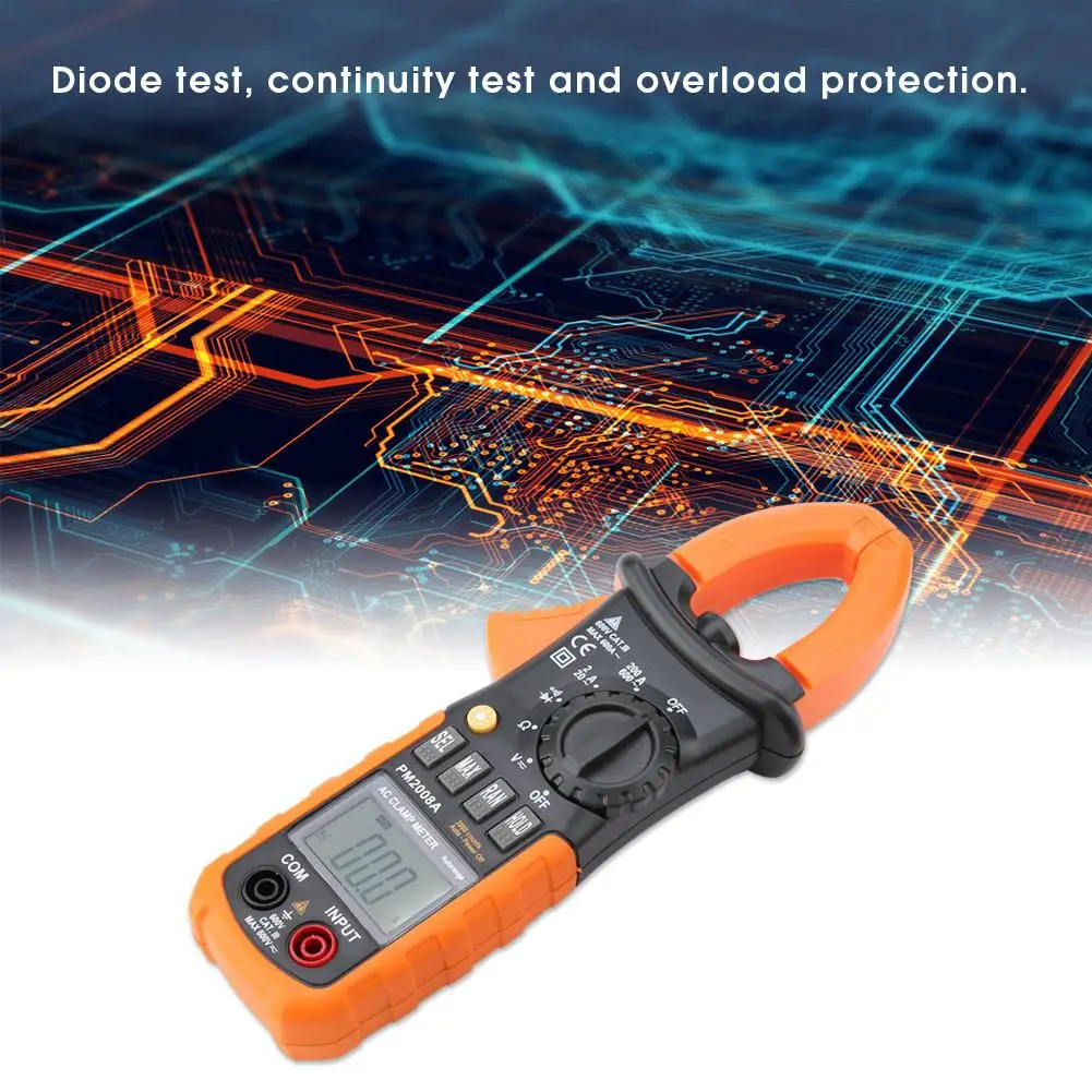 Цифровой мультиметр PEAKMETER PM2008A миниатюрный зажим для измерения напряжения и силы