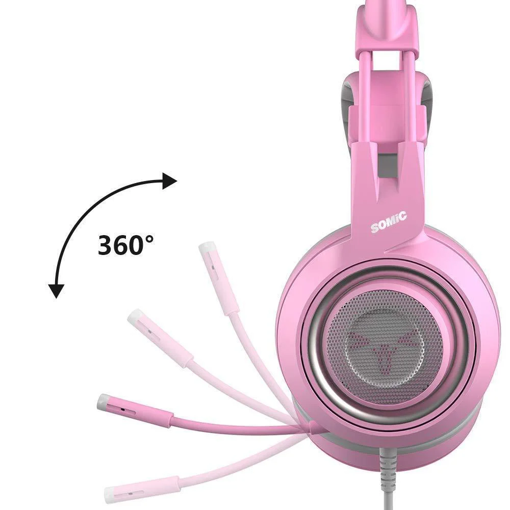 SOMIC G951S PINK кошачьими ушками игровые наушники гарнитуры светодио дный 3 5 мм Jack