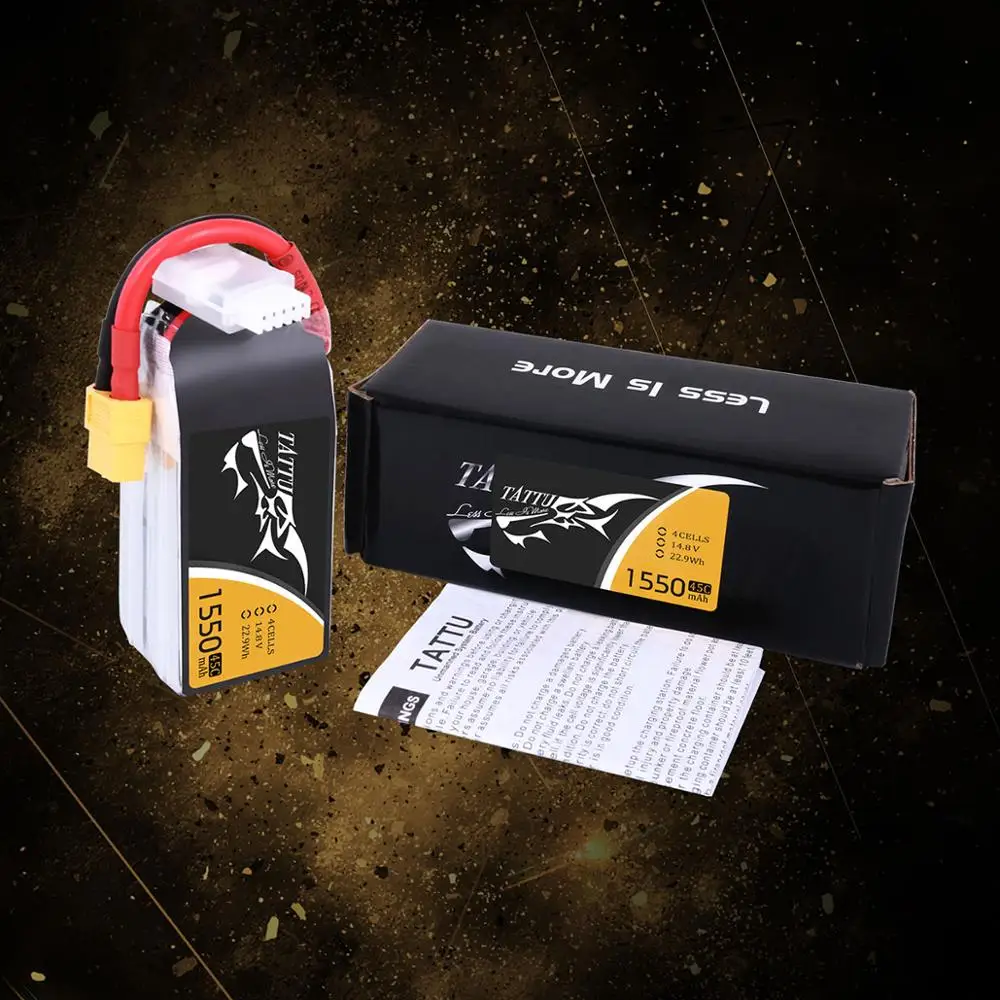 Литий полимерный аккумулятор Tattu 1550mAh Lipo 14 8 V XT60 Plug 45C Max 90C RC battery для FPV Drone Quadcopter Car