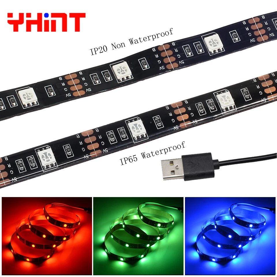 Светодиодная лента USB 5 в RGB 5050 30 светодиодов/м 0 м до настраиваемая IP65