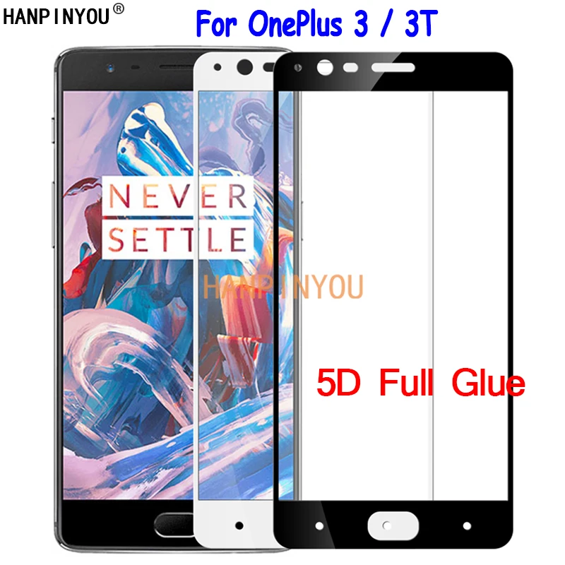 Для OnePlus 3 A3000/3t A3010 1 + 3T 5D полное покрытие клей твердое закаленное стекло Защита
