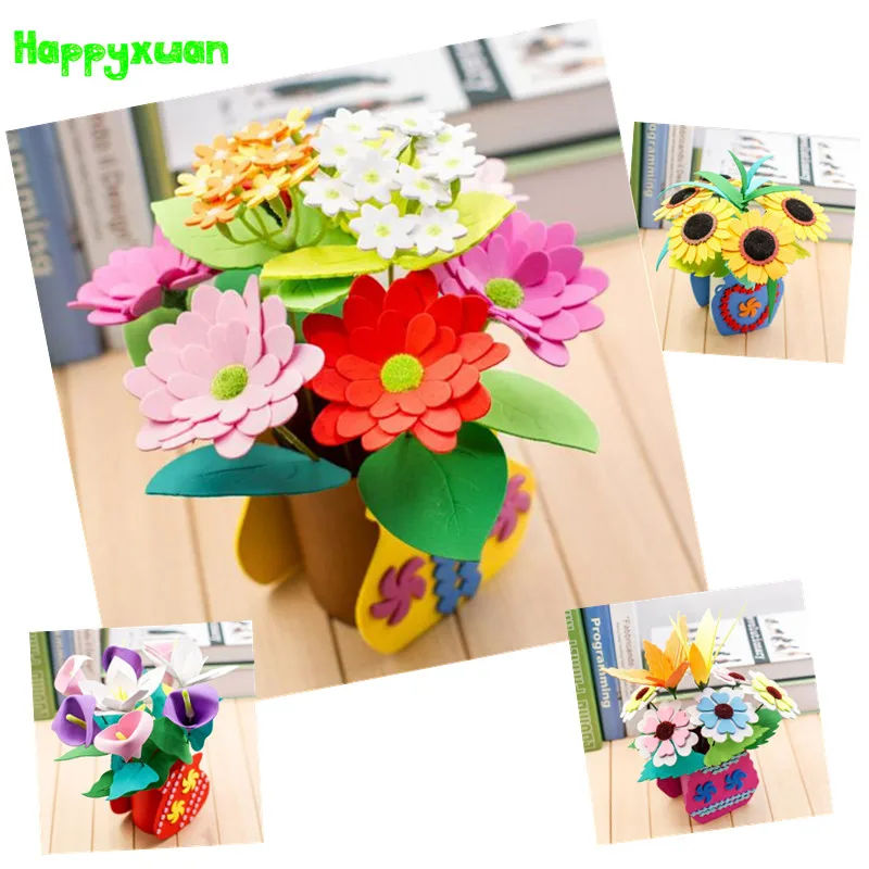 Happyxuan 4 дизайна/лот Сделай Сам Набор для рукоделия цветочный горшок Стикеры с