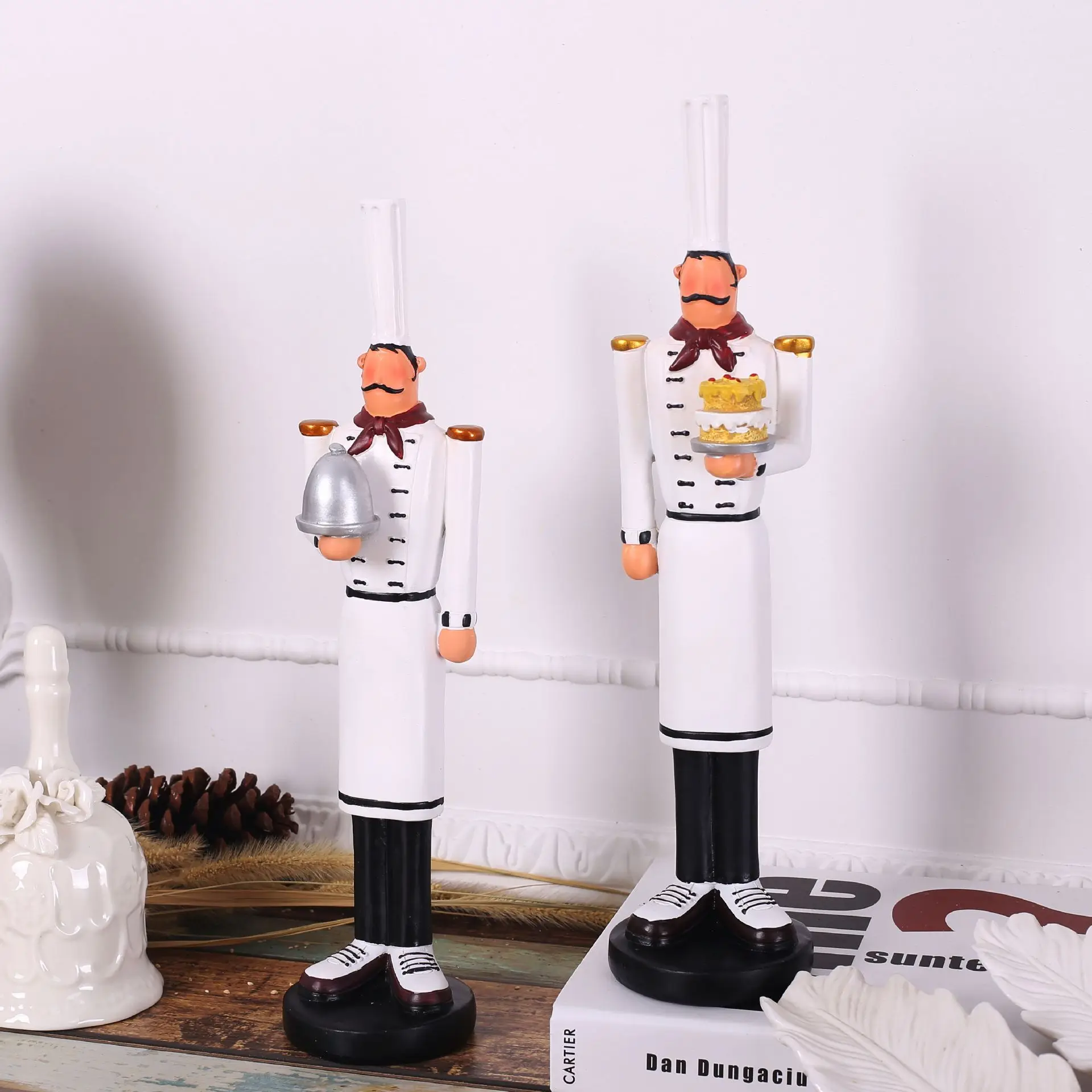 رائعة الراتنج الشيف غرفة الطعام القهوة بار حلية الإبداعية هدية المنزل المطبخ كيتشنر كوك الشكل تمثال مطعم تمثال