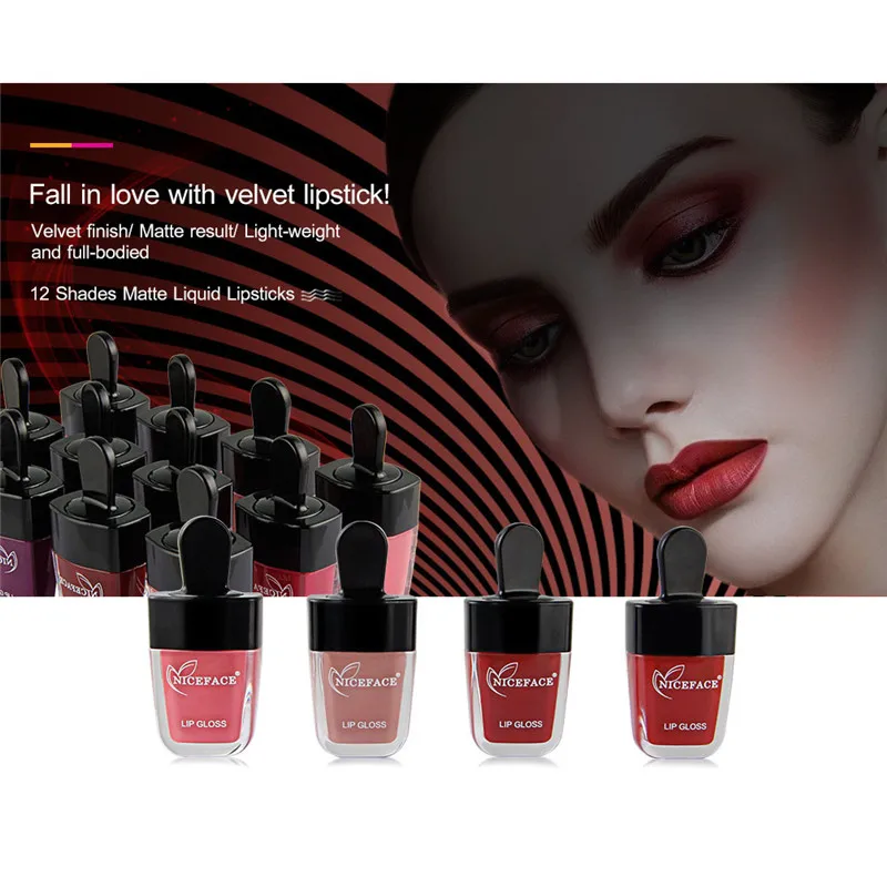 Rakado New Waterproof Matte Liquid Lipstick Moisturizer Smooth Long Lasting Lip Gloss Cosmetics Beauty Makeup Ice Cream Lipgloss | Красота и