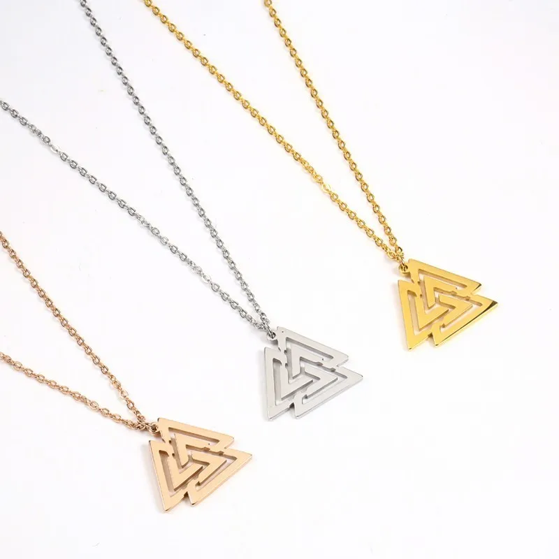 Ожерелье от RIR Valknut символ викингов ювелирные изделия из нержавеющей стали