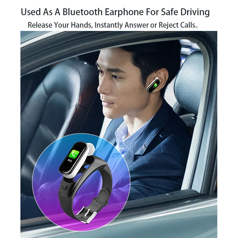 H109 смарт браслет наушники пульсометр часы телефон фитнес трекер Bluetooth