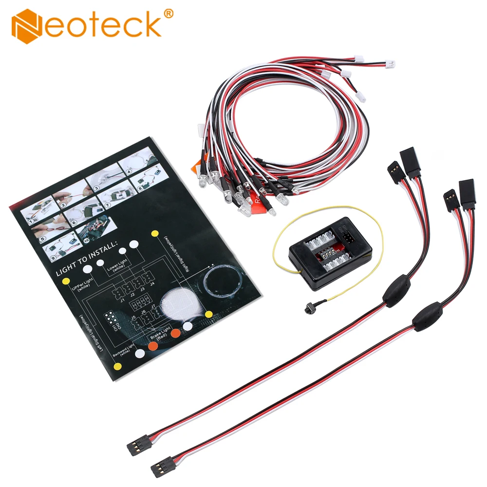 Neoteck 1:10 RC модель автомобиля светодиодный грузовик свет комплект 12 мигающий