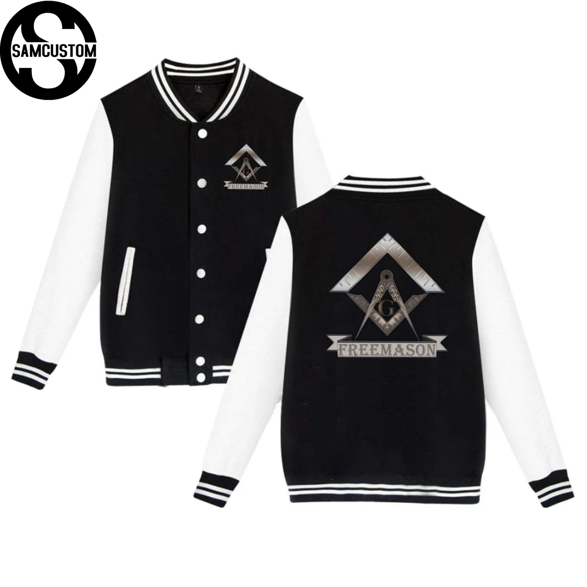 SAMCUSTOM Freemason 3D индивидуальная Мужская бархатная теплая бейсбольная форма куртка