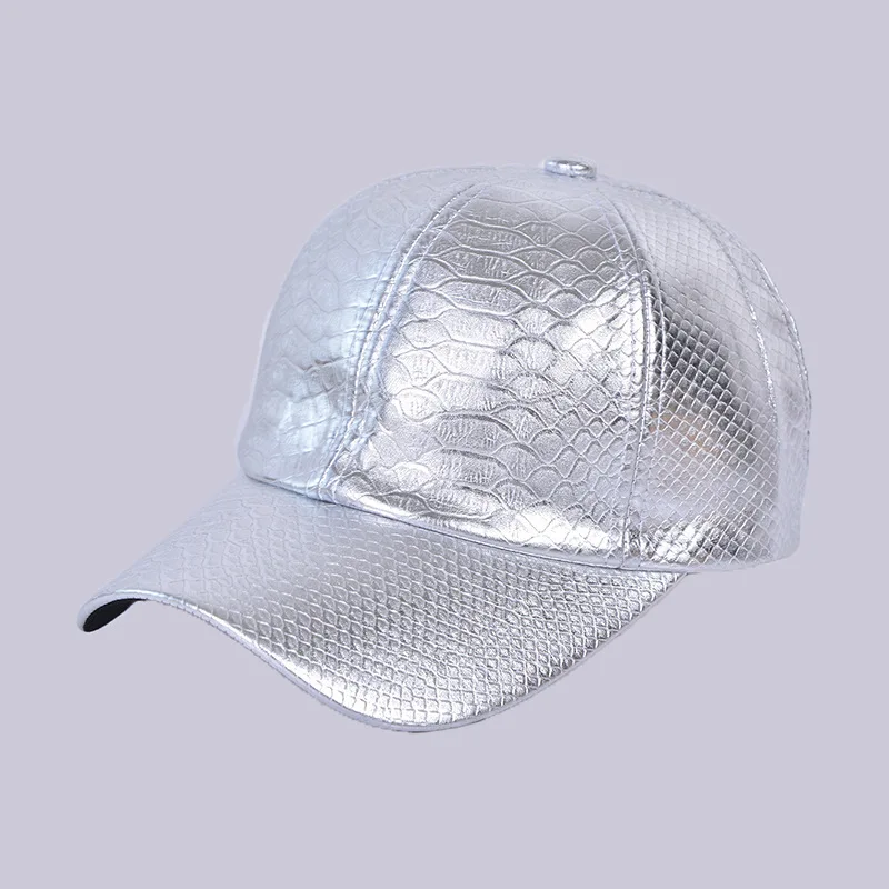 New Pattern Hats Woman Autumn And Winter Sun Hat Korean Snake PU Fur Cap Baseball Male Crocodile Grain Peaked Tide | Аксессуары для
