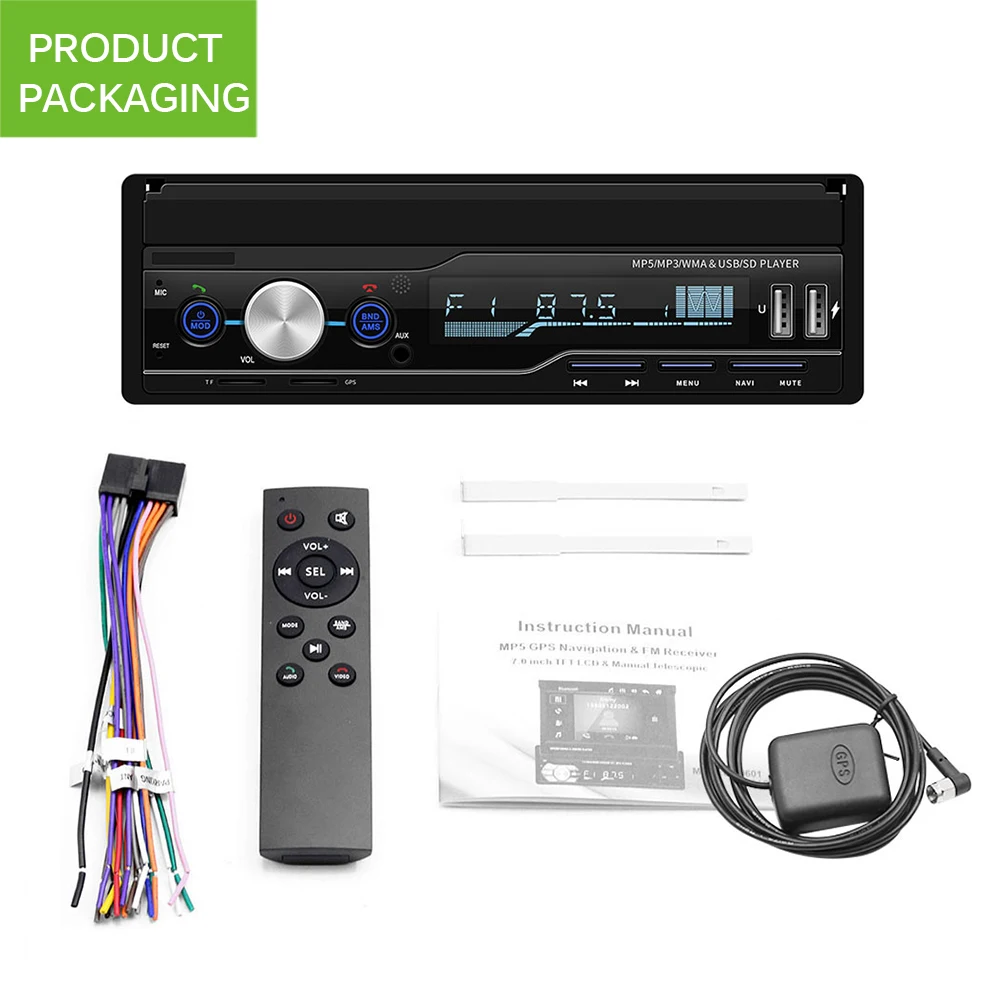 MP5 плеер с 7 дюймовым экраном Bluetooth стерео радио музыкальный медиаплеер FM USB GPS