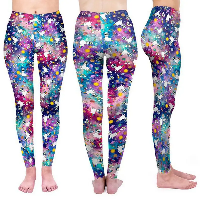 Европейская и американская мода тренд 3D цифровая печать Альпака Леггинсы