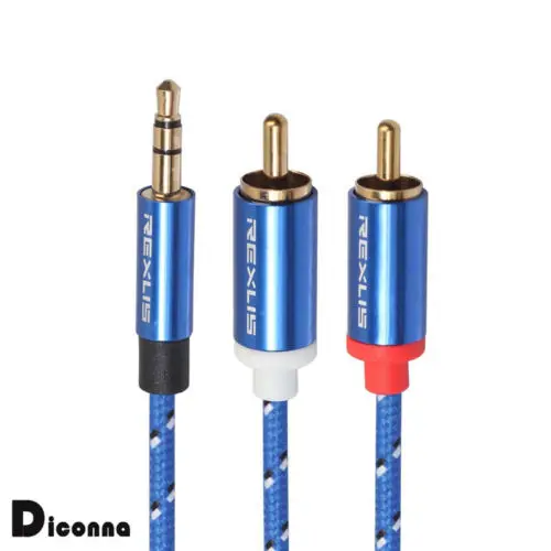 Aux аудио 3 5 мм стерео штекер 2 RCA Y кабель для iPOD MP3 сотовый телефон 0 м-3 м |