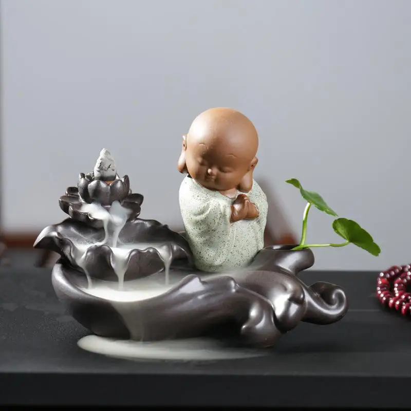 

Smoke Waterfall Incense Burner Incense Sticks Holder Creative Home Decor The Little Monk Ceramic Censer Use In Home Teahouse