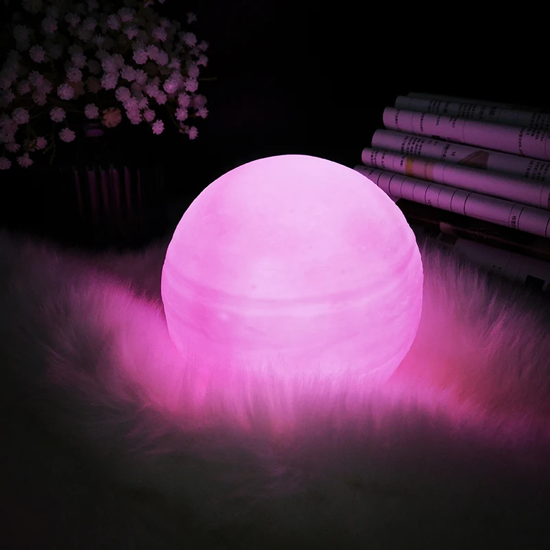 13 см 3D принт луна лампа 4 цвета Спальня Ночь LED свет Декор подарок Luminaria blub
