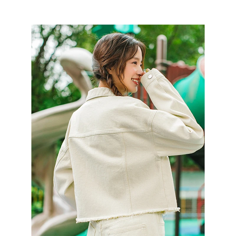 Женские джинсы INMAN тонкие корейские с длинным рукавом и отложным воротником |