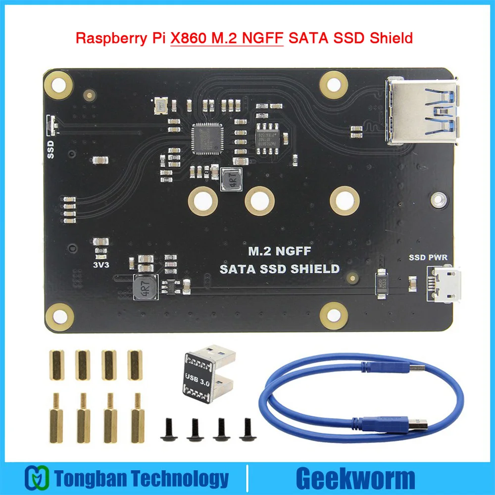 Плата расширения NAS Raspberry Pi X860 M.2 NGFF 2280/2260/2242/2230 SATA SSD с USB 3 0 Jumper для